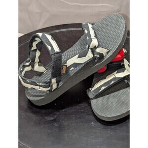 Teva Flatform Womens Size 8 Universal Platform Strap Sandals White/Black 1008844